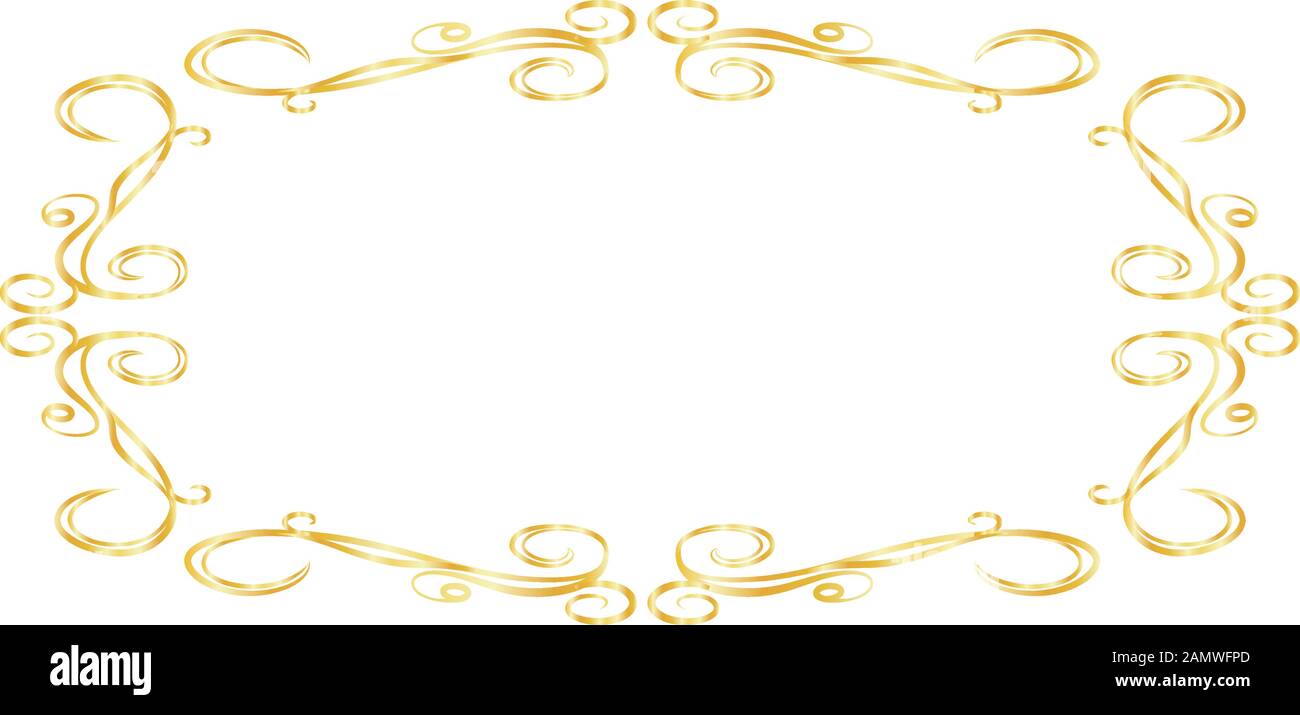 This is a illustration of Horizontal rectangular antique pattern frame ...