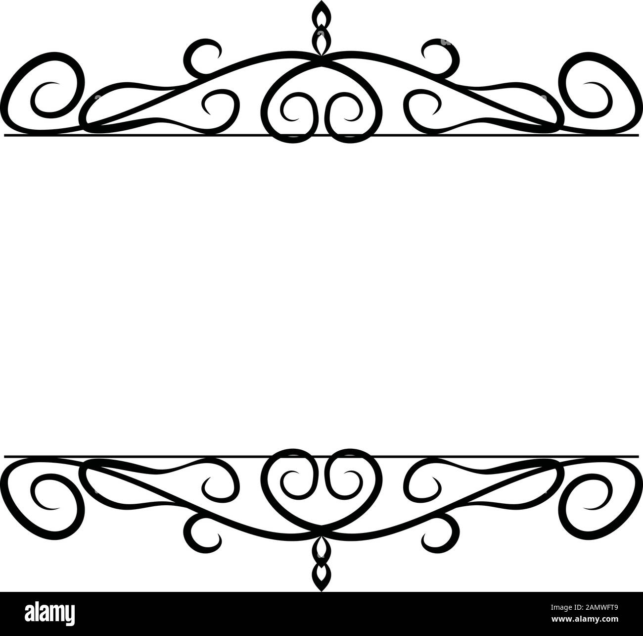 Frame Bottom Design This is a illustration of Top and bottom antique pattern frame Stock ...