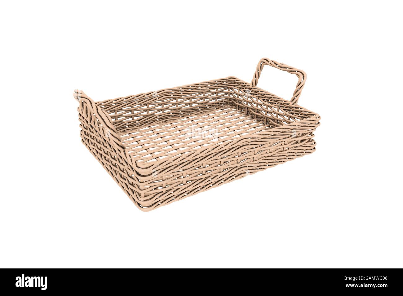 Square wooden basket, isolated on white background Stock Photo Alamy