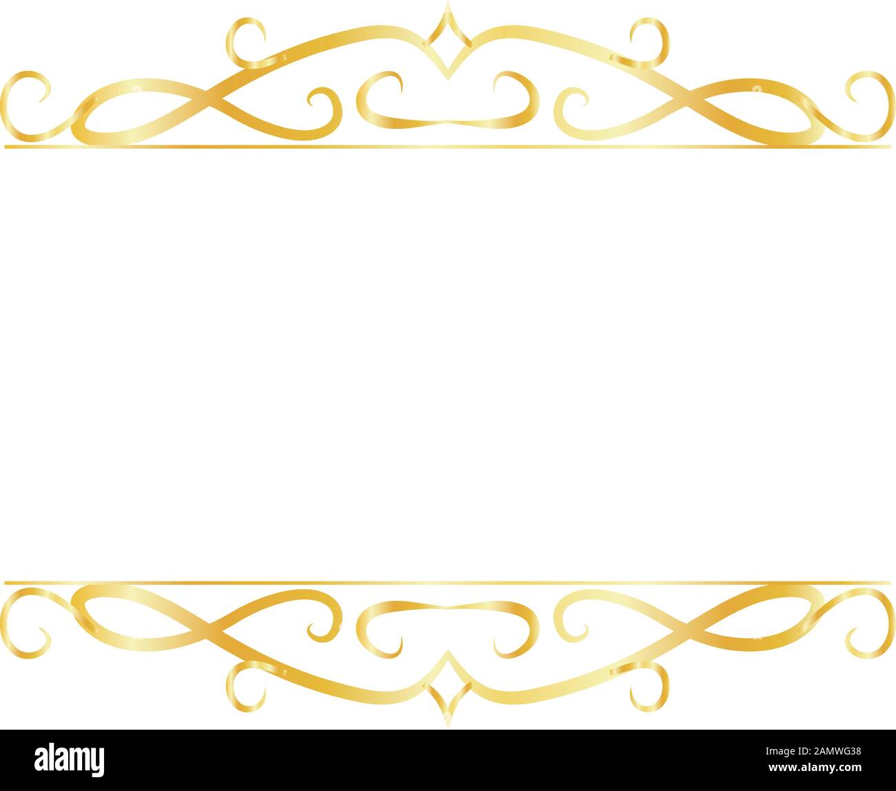 This is a illustration of Top and bottom antique pattern frame Stock ...