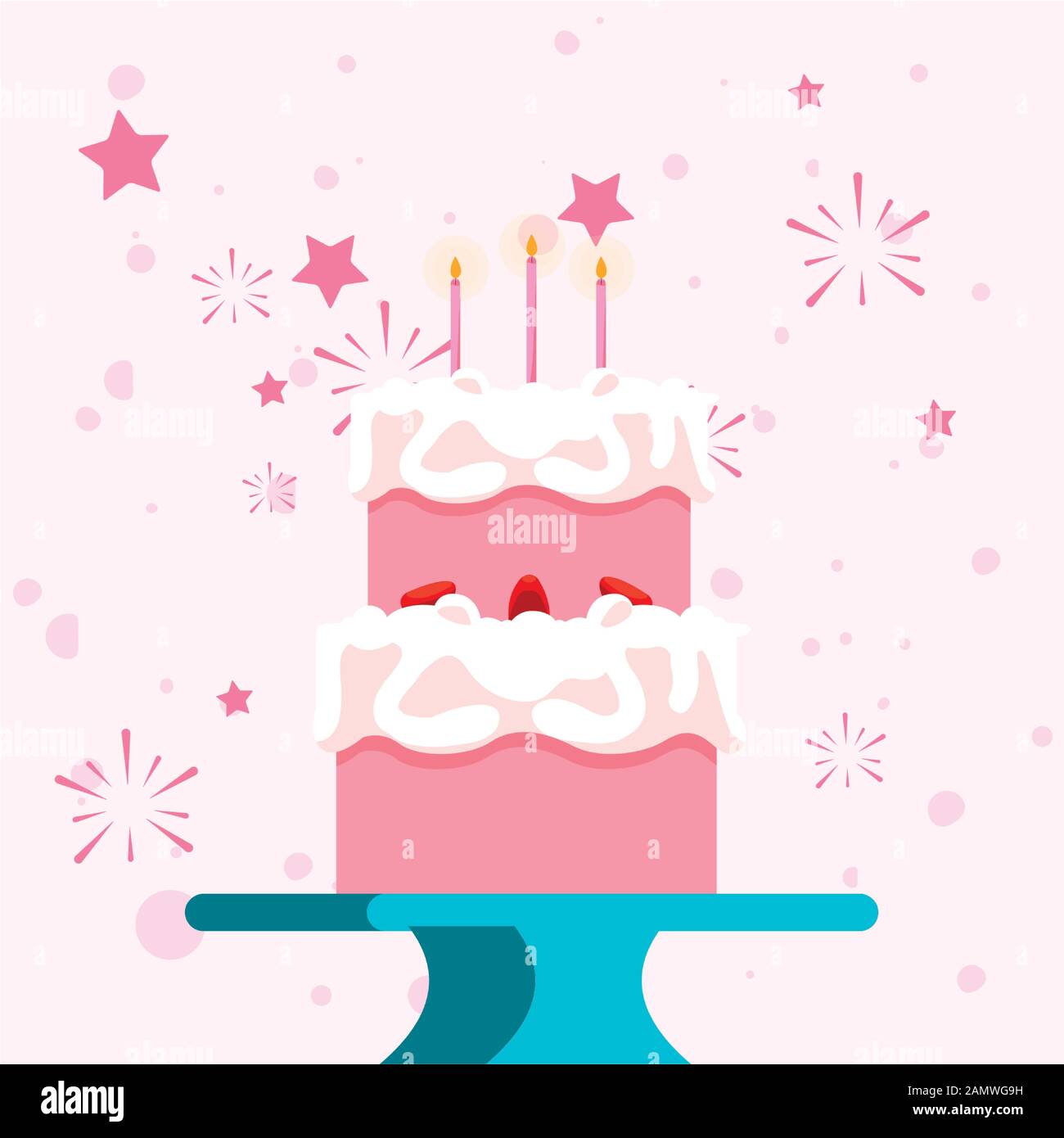Cake Design Happy Birthday Card Celebration Decoration Surprise