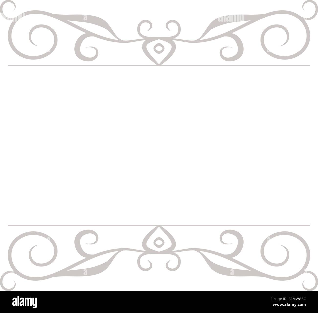 This is a illustration of Top and bottom antique pattern frame Stock ...