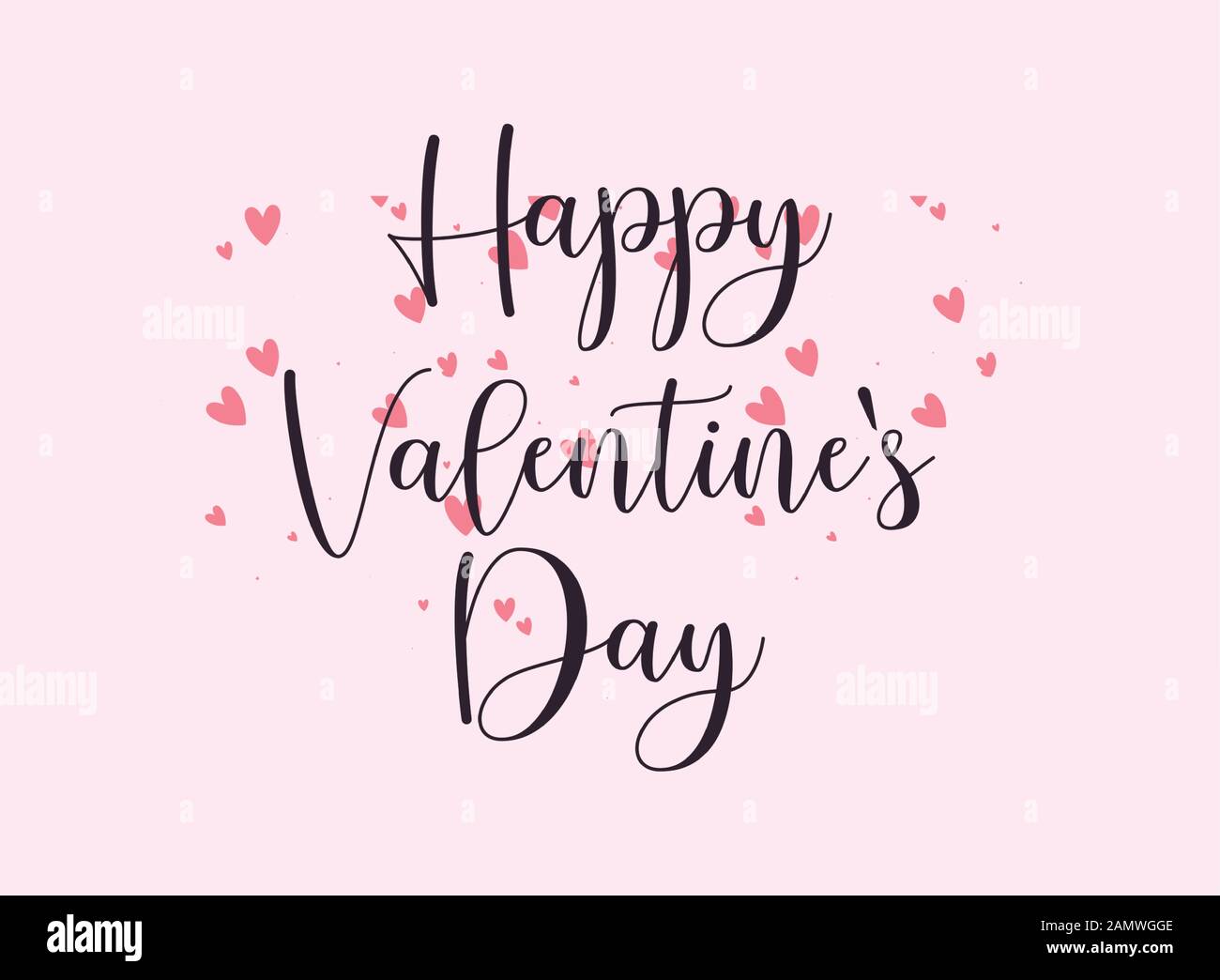 Pink hearts design of Happy valentines day love passion romantic ...