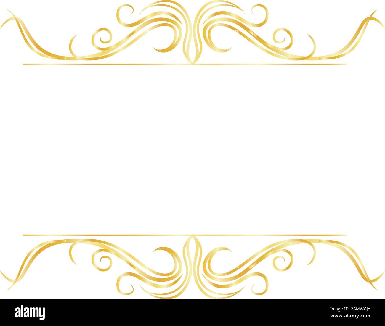 This is a illustration of Top and bottom antique pattern frame Stock ...