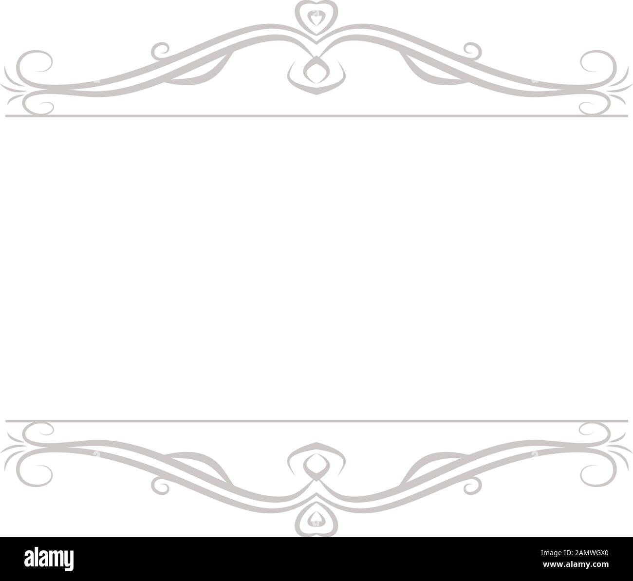 This is a illustration of Top and bottom antique pattern frame Stock ...