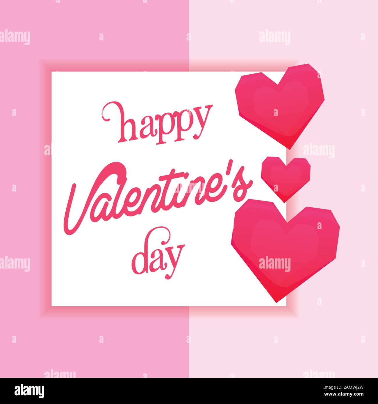 Pink hearts design of Happy valentines day love passion romantic ...