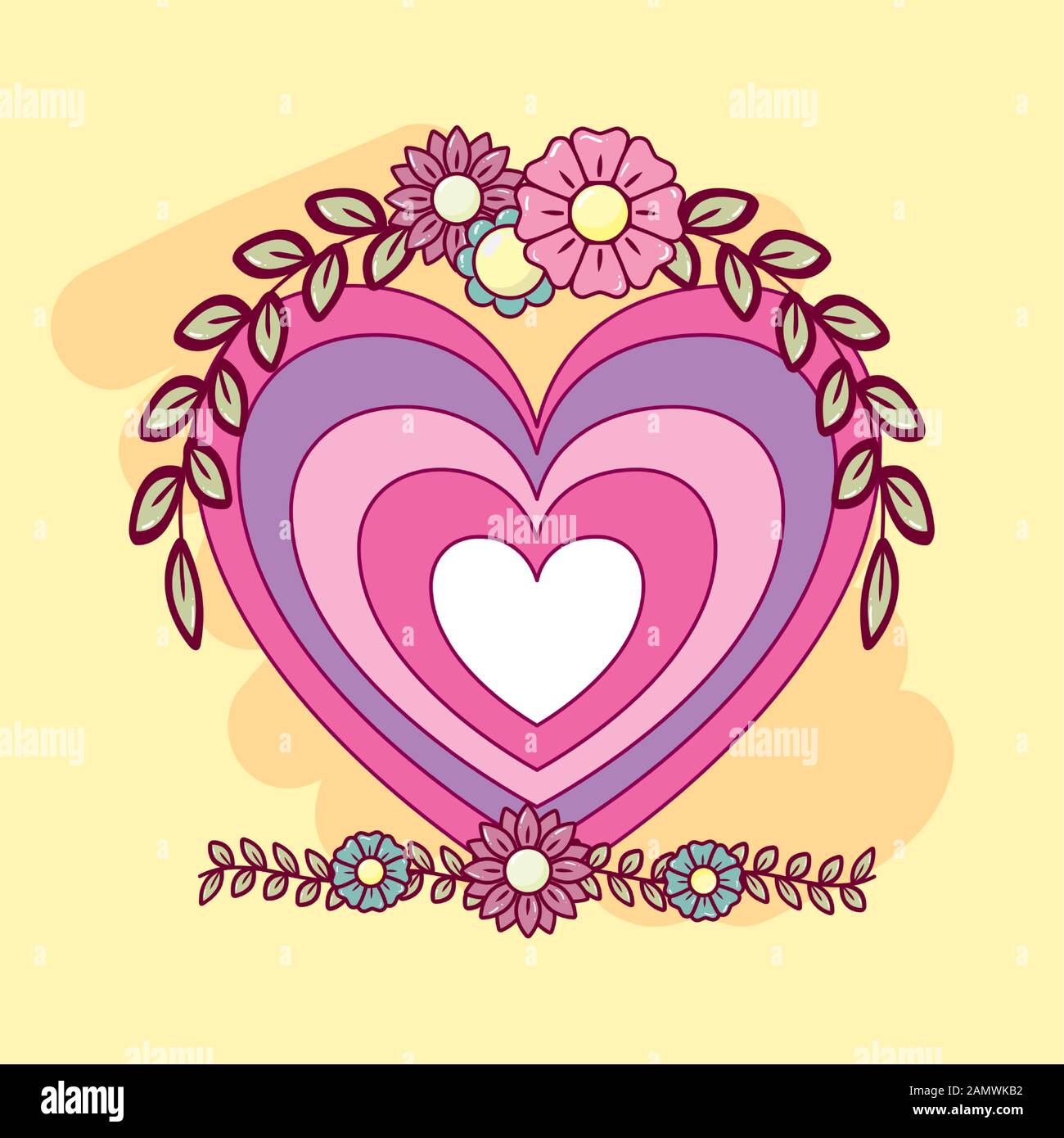happy valentines day card with heart Stock Vector Image & Art - Alamy