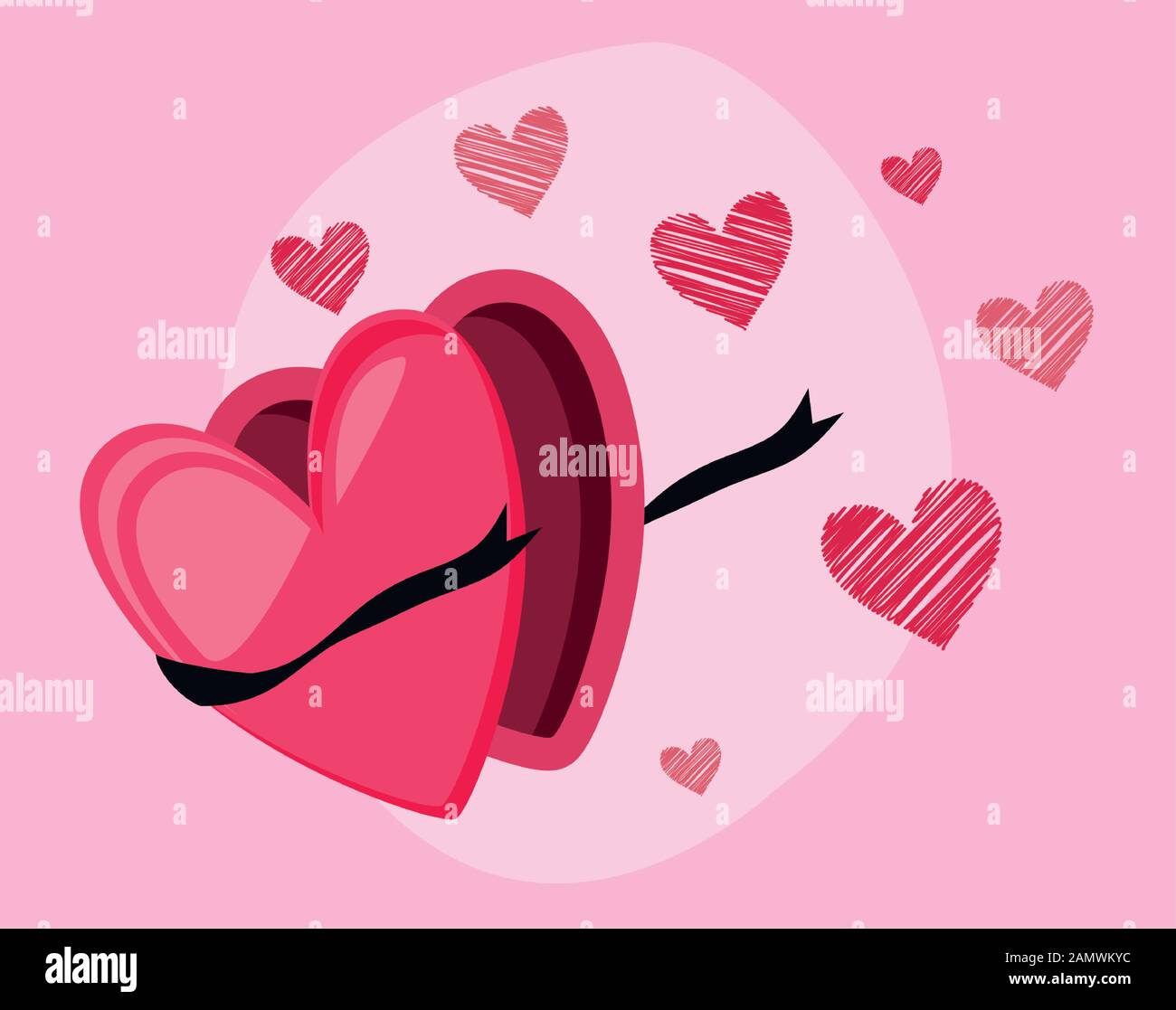 Pink heart box design of love passion romantic valentines day wedding ...