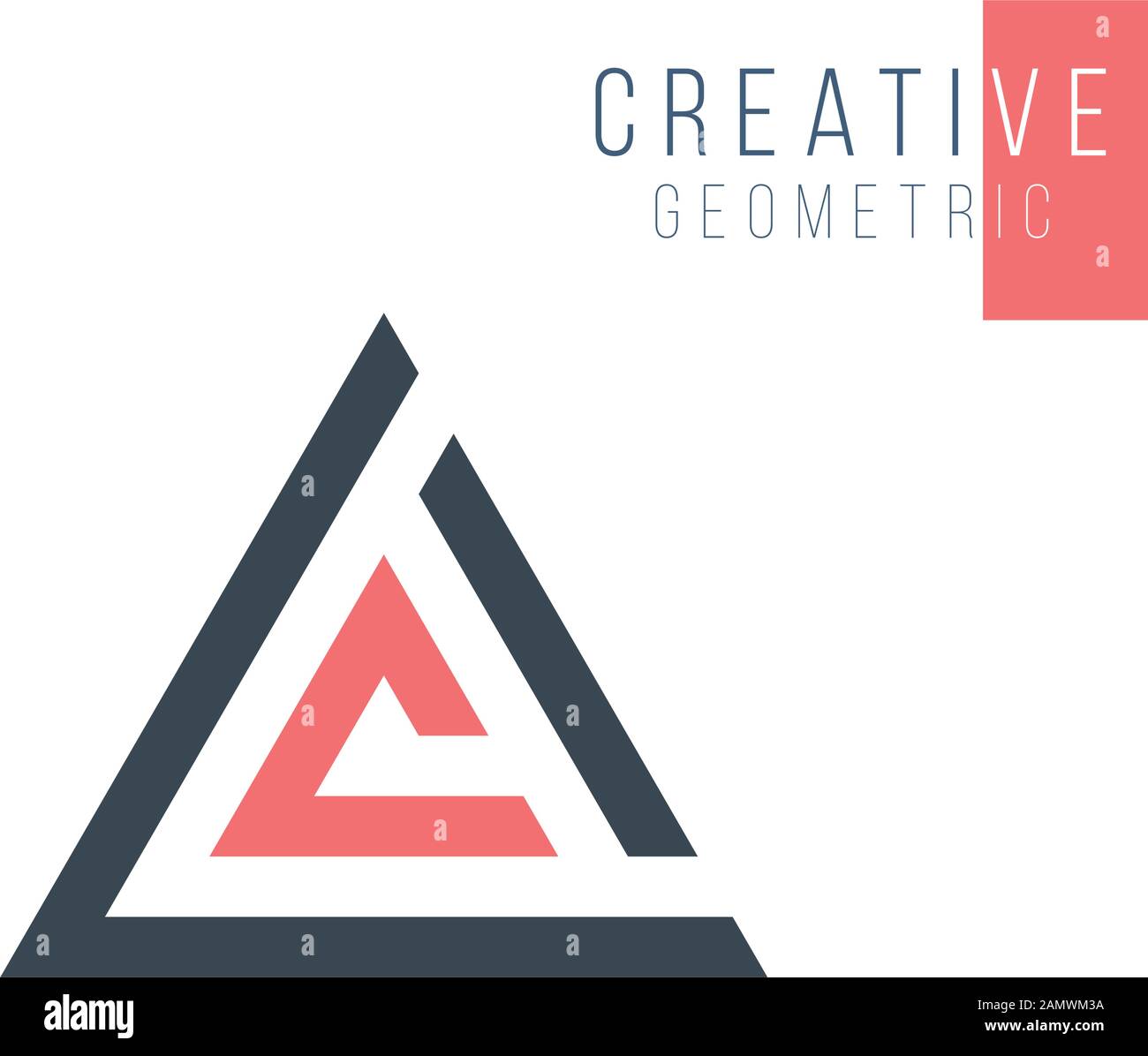 Geometrical triangle or arrow in three parts logo design. Technology