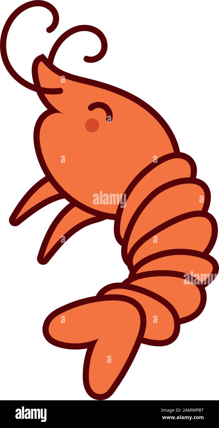 Cute cartoon shrimp. Illustration of cute cartoon shrimp , #spon ...