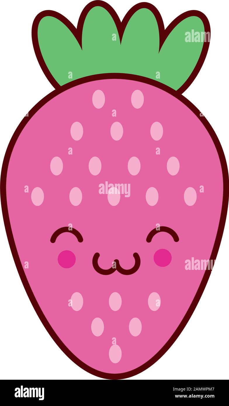 cute strawberry fruit kawaii character Stock Vector Image & Art - Alamy