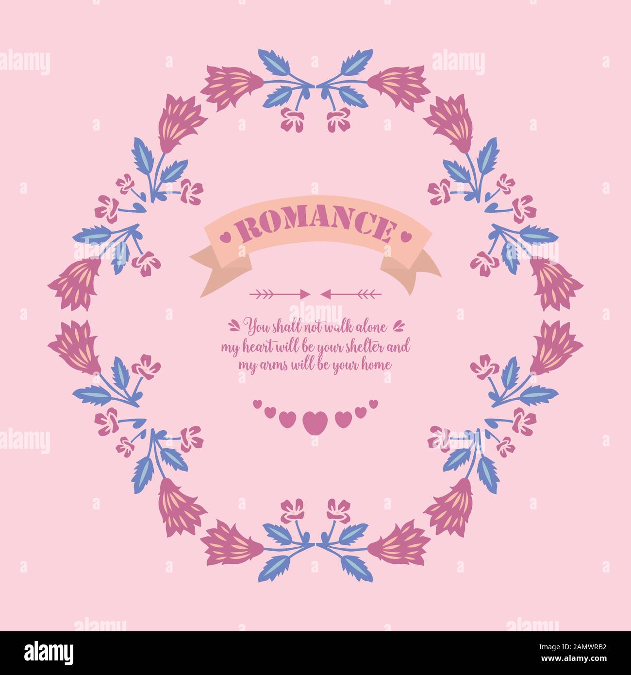 Romantic Pattern For Card Elegant romance invitation card design, with seamless pattern of leaf ...