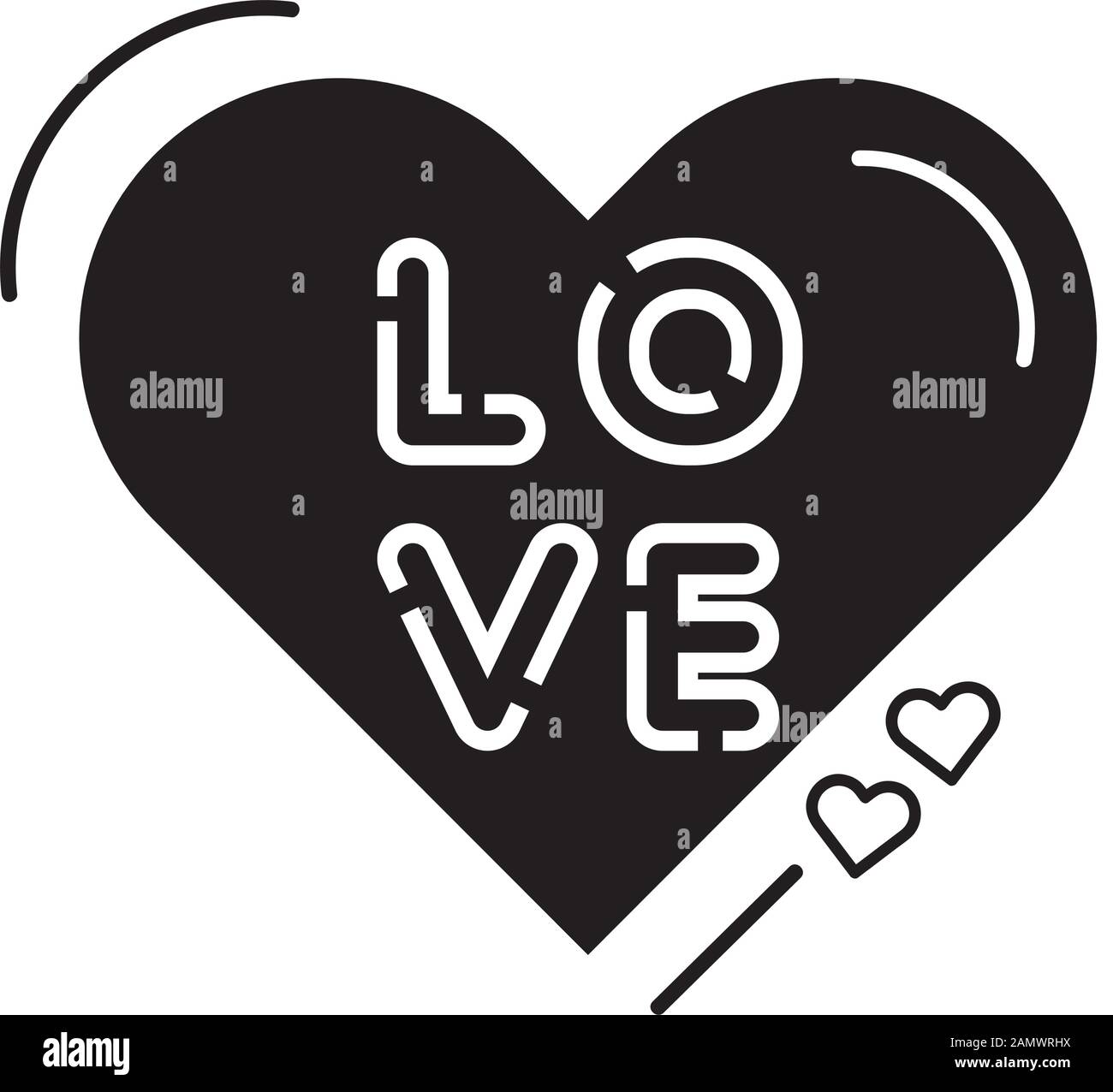 love lettering in heart isolated icon Stock Vector Image & Art - Alamy