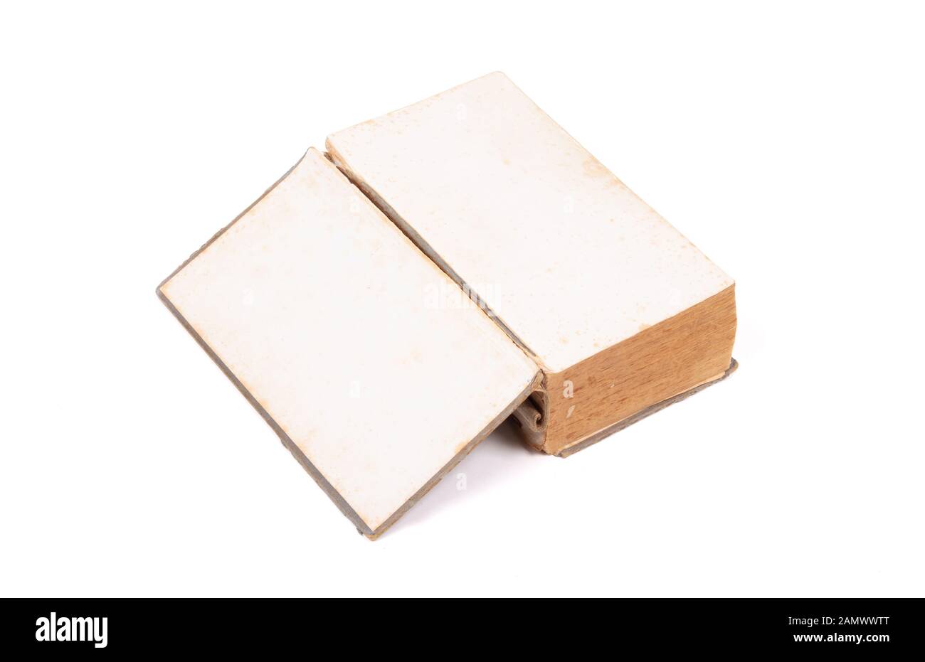 Old book isolated on a white background Stock Photo - Alamy