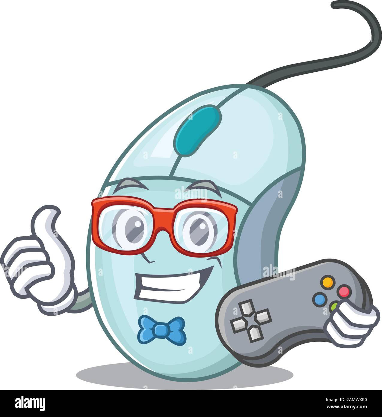Smiley gamer computer mouse cartoon mascot style Stock Vector Image & Art -  Alamy