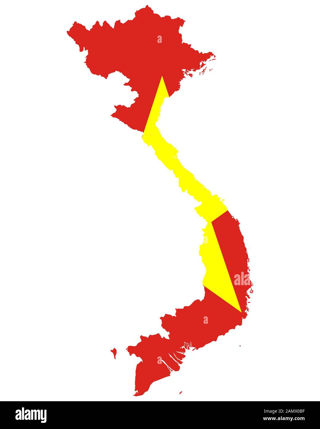 Flag in map of Vietnam Stock Photo - Alamy