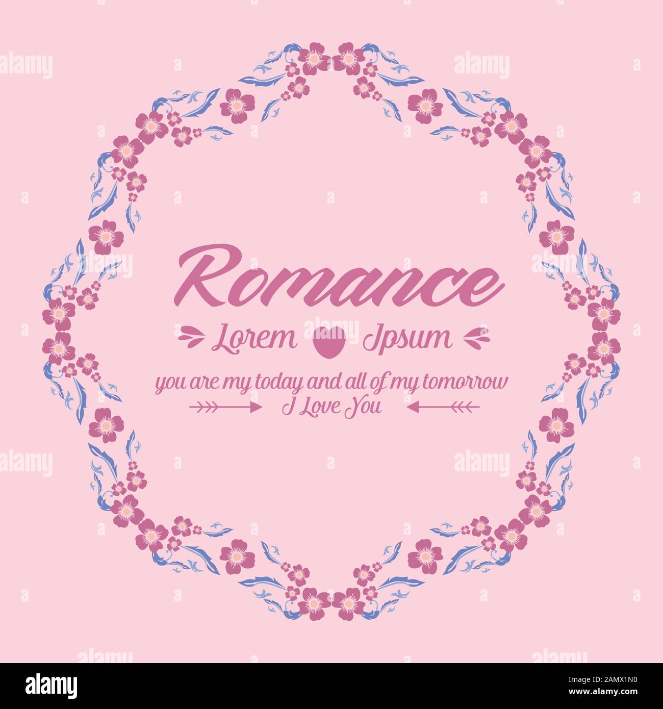 Romantic Pattern For Card Unique pattern of leaf and flower frame, for romance greeting card ...