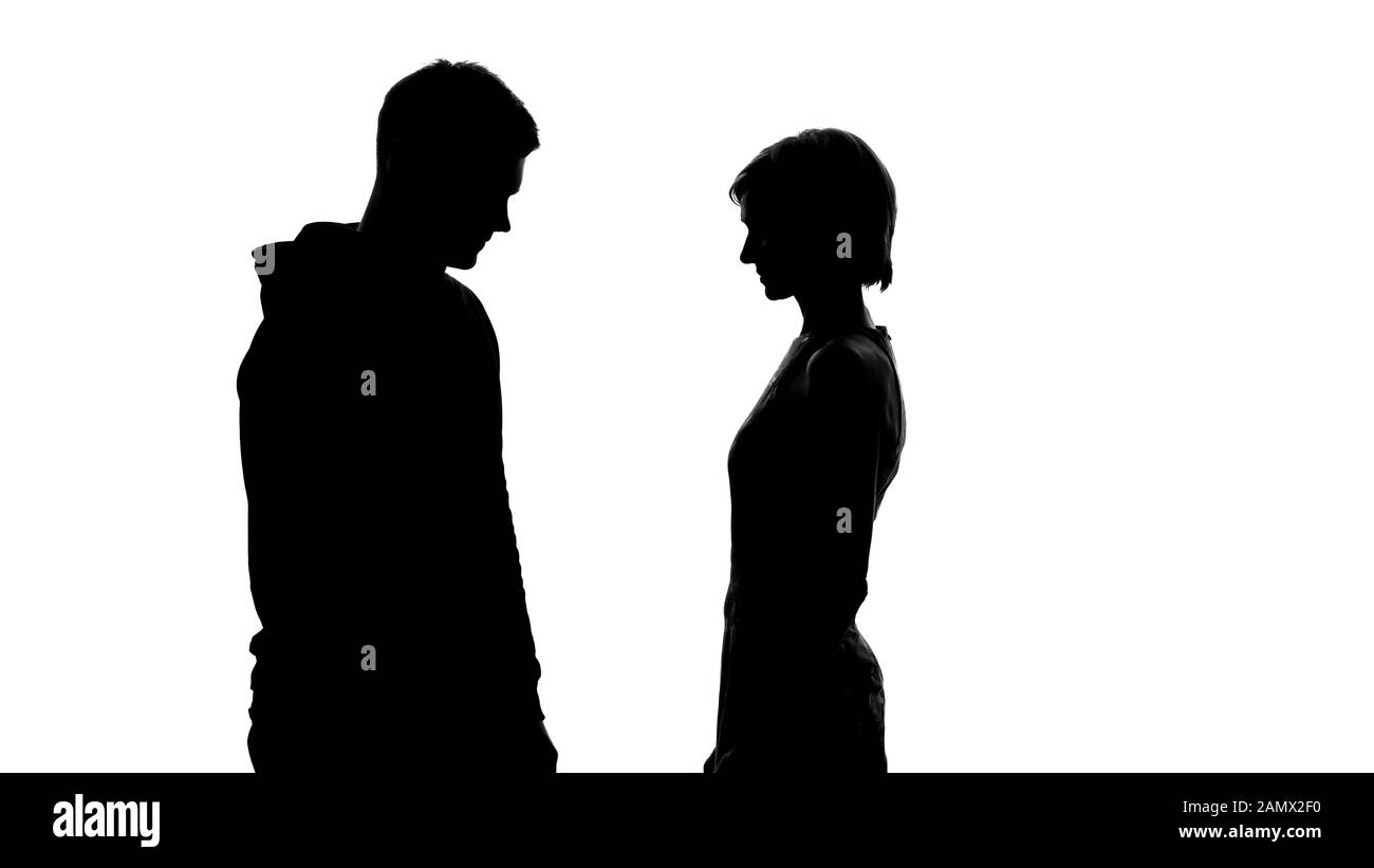 Female shadow profile on white hi-res stock photography and images - Alamy