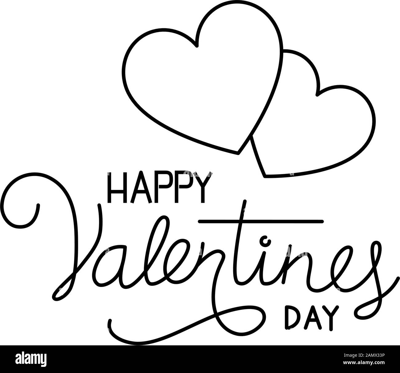 Handwritten valentines day calligraphy on Black and White Stock Photos ...