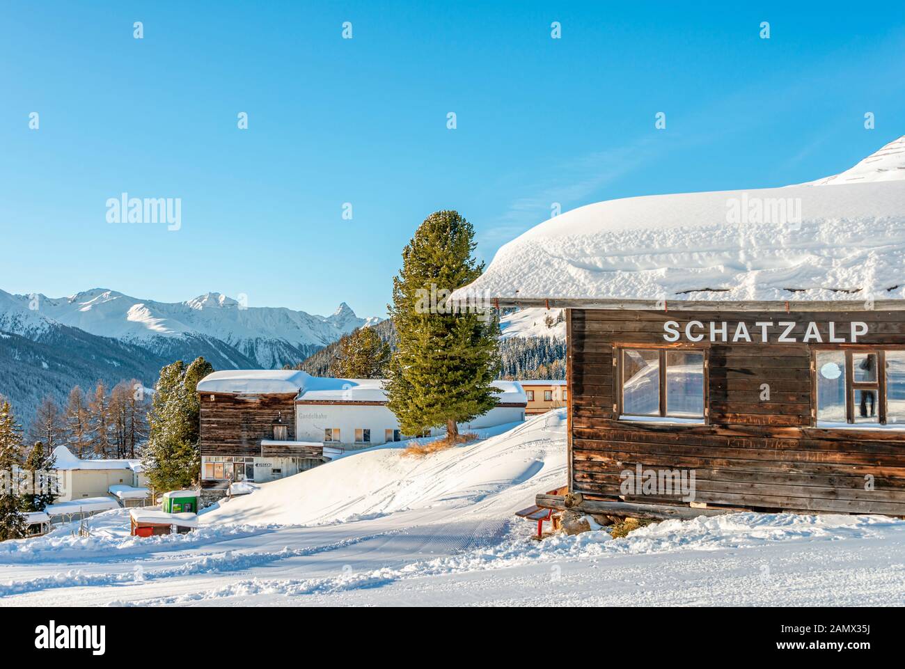 Schatzalp Davos in winter, Grisons, Switzerland Stock Photo