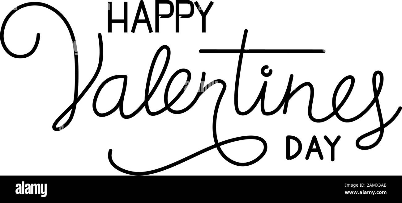 happy valentines day label on white background Stock Vector Image & Art ...
