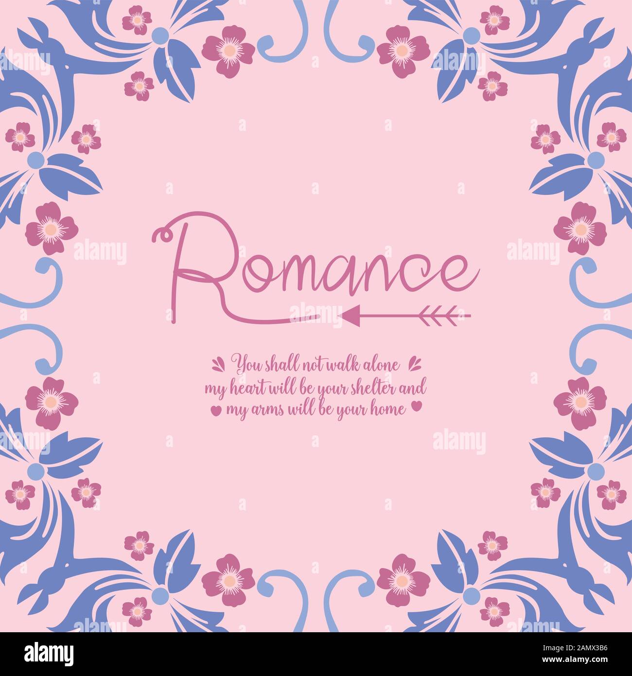 Romantic Pattern For Card Antique pattern of leaf and floral frame with unique style, for romance ...