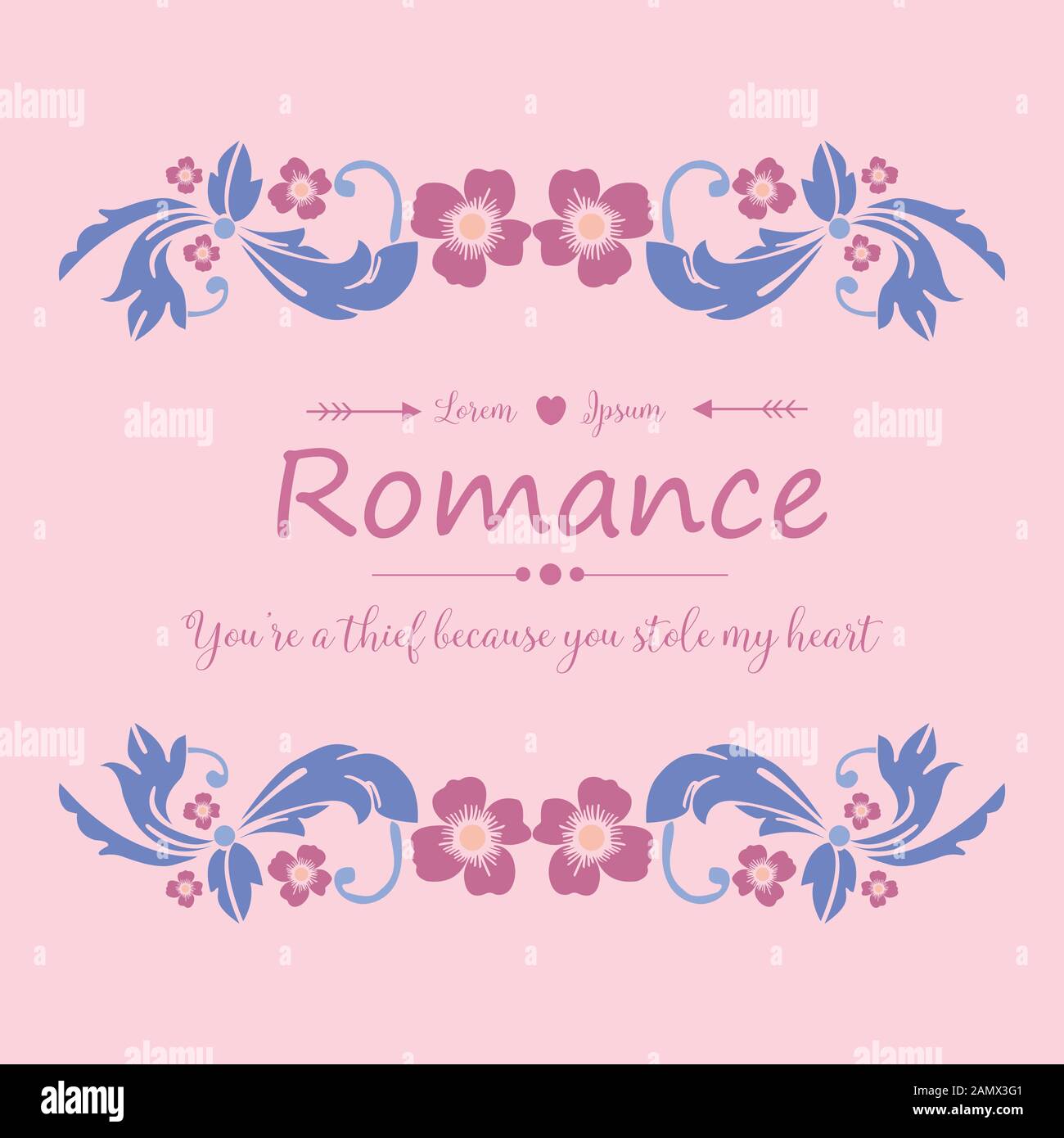 Romantic Pattern For Card Antique pattern of leaf and floral frame with unique style, for romance ...