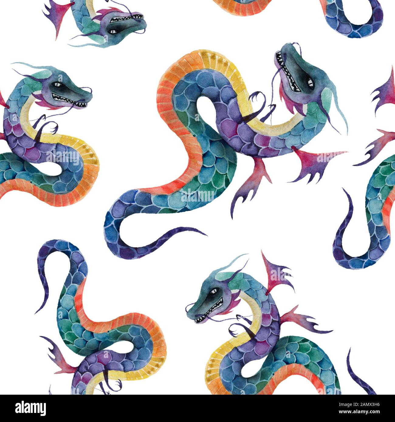 seamless pattern with dragons sign, chinese sign, chinese Stock Photo