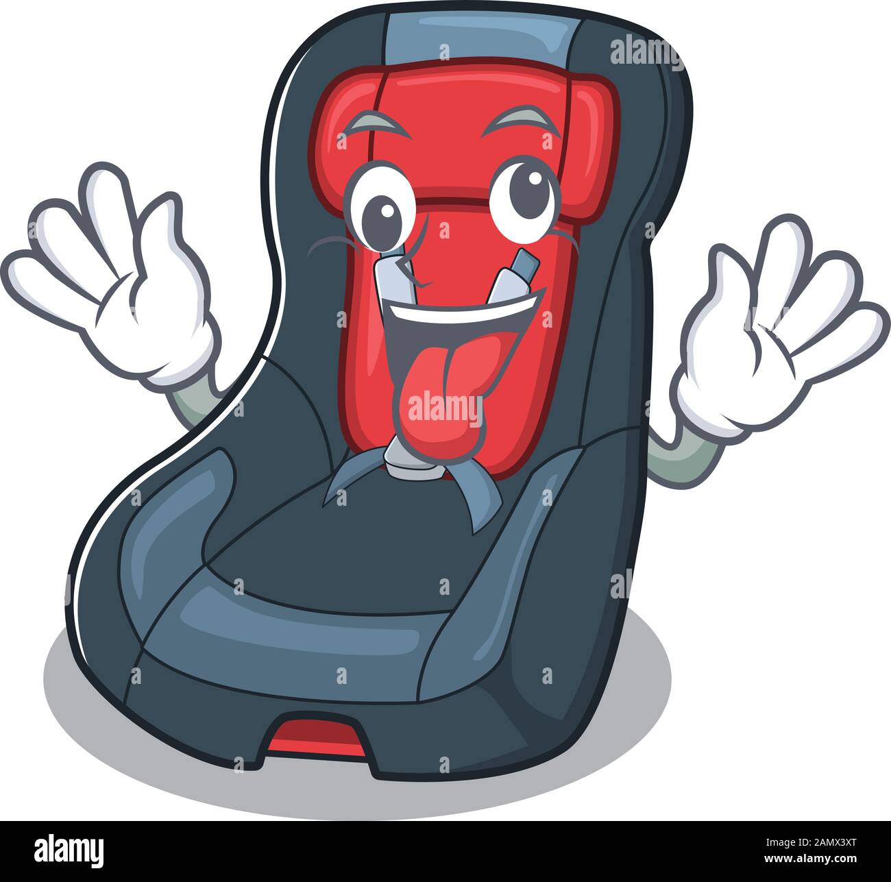 Baby car seat Cartoon character style with a crazy face Stock Vector Image  & Art - Alamy