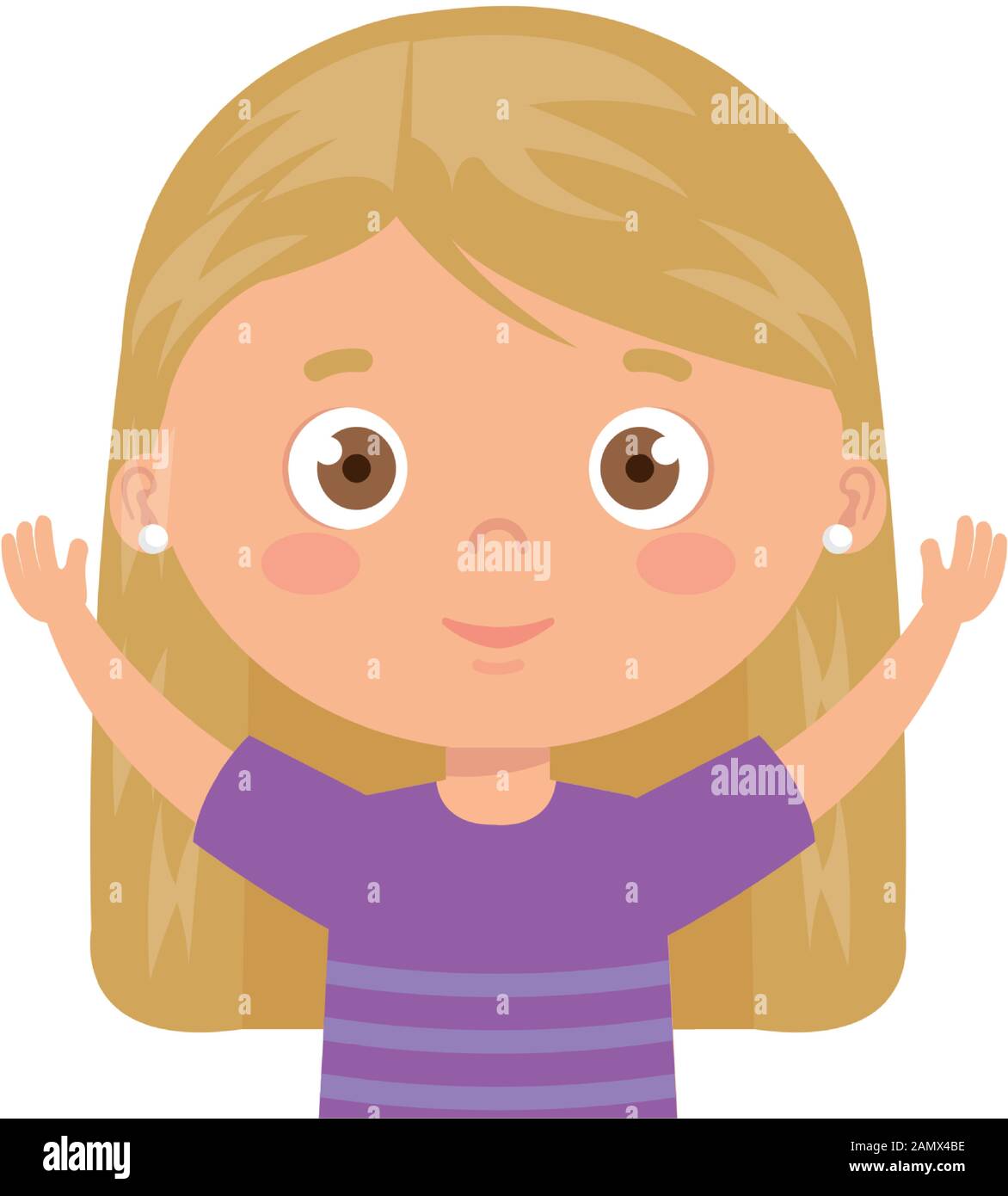 cute girl smiling on white background Stock Vector Image & Art - Alamy