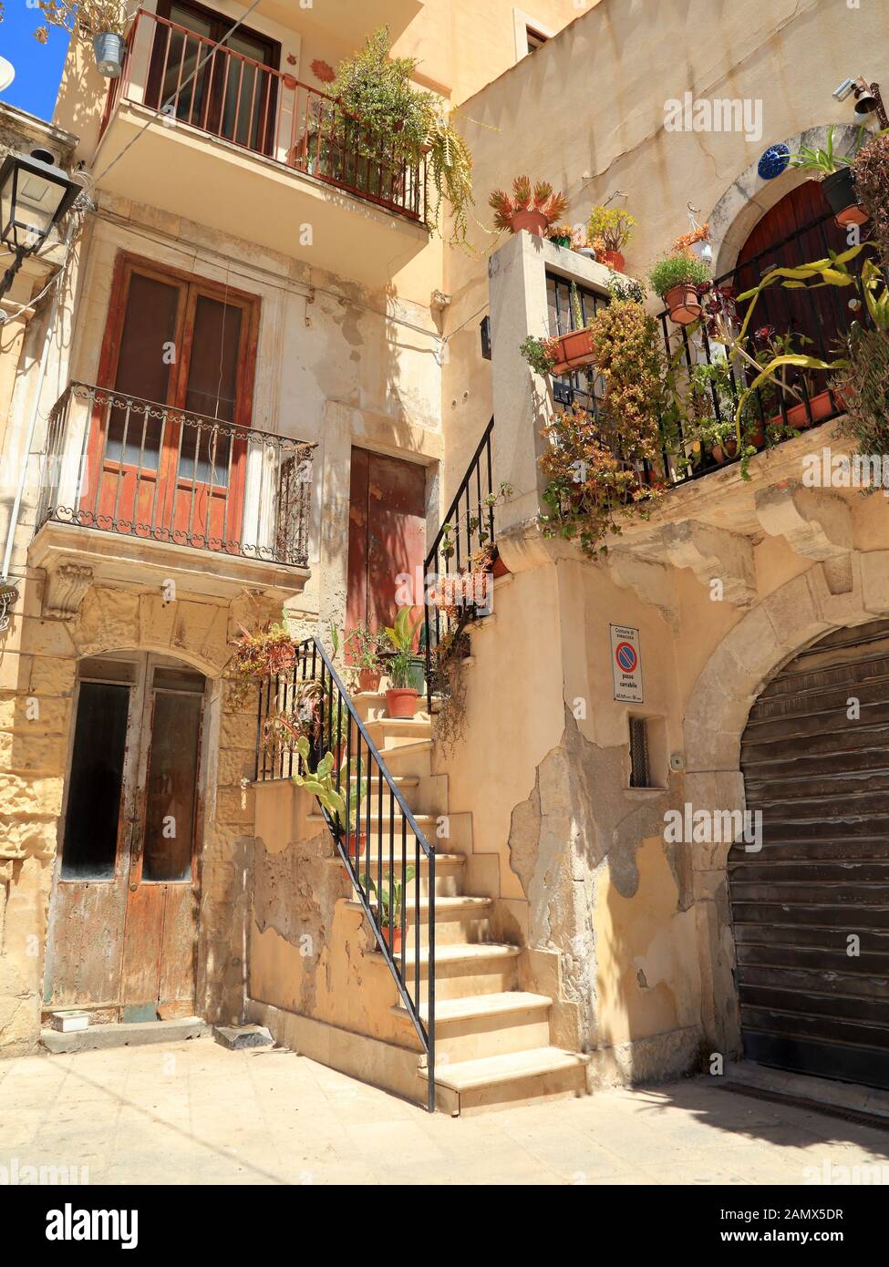 Old house in Ortygia, Syracuse, Sicily, Italy, Stock Photo