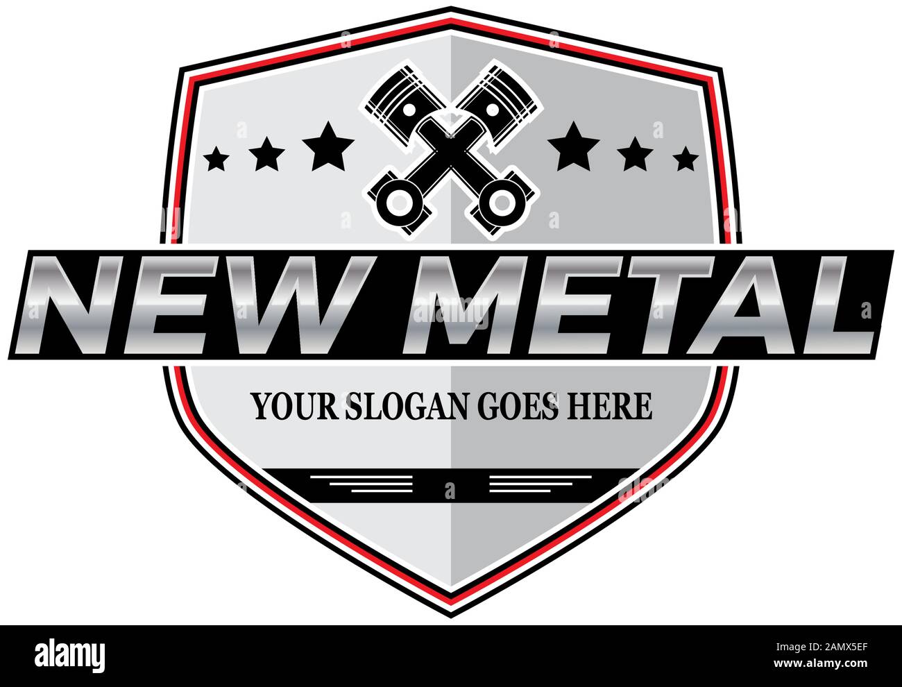 Repair Car logo image, rustic piston logo shield Stock Vector