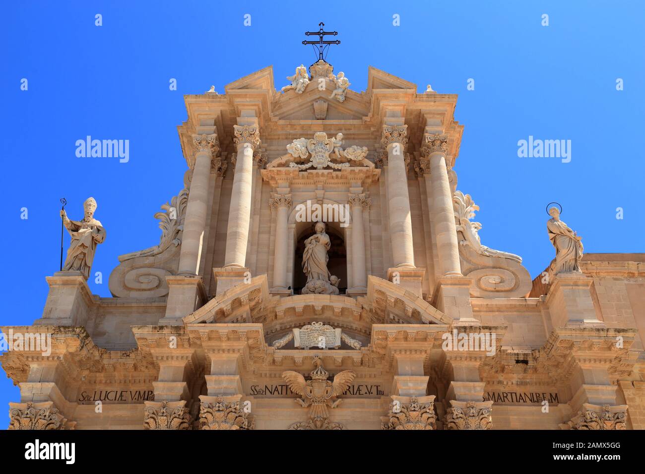 Cathedral of Syracuse, Ortygia. Duomo di Siracusa, Ortigia. Stock Photo