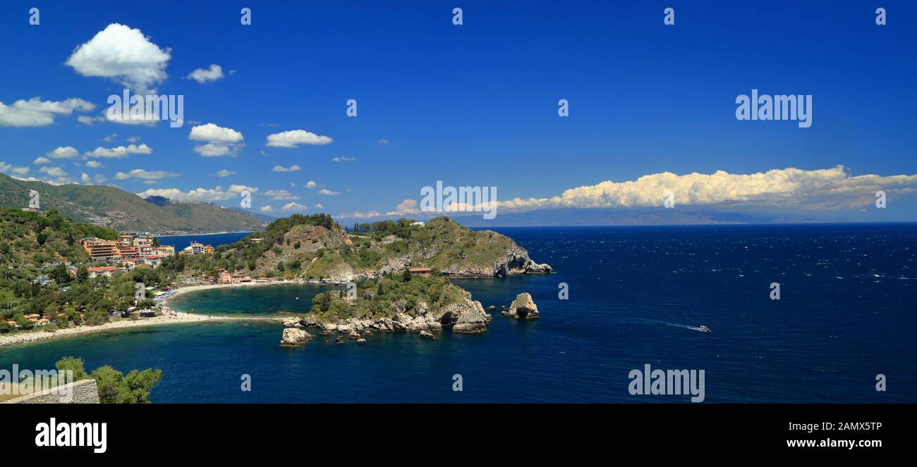 Isola Bella island, Taormina, Sicily Stock Photo