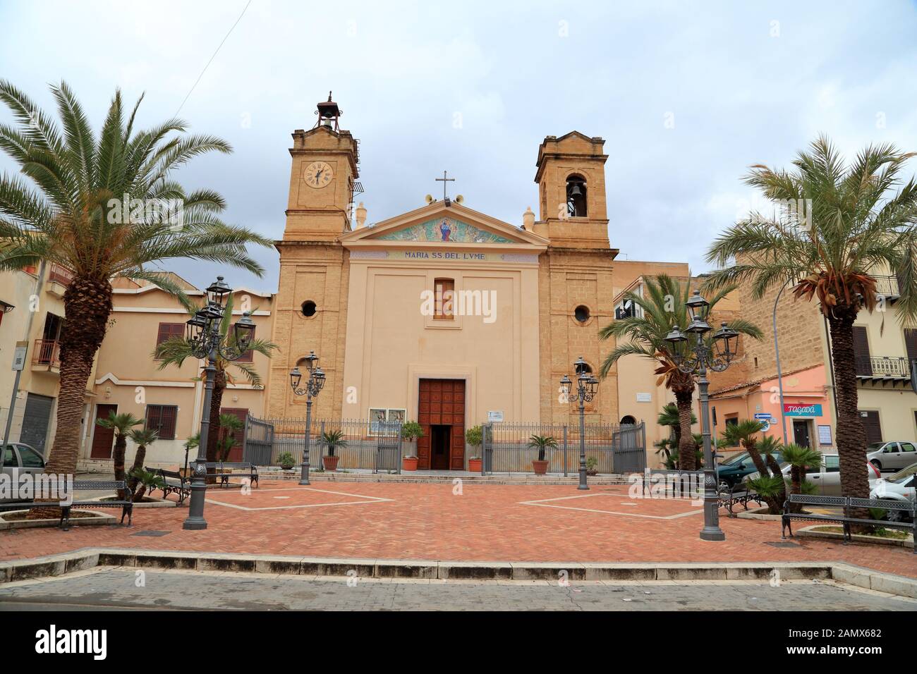 Chiesa Parrocchiale di Maria SS. del Lume, Santa Flavia Stock Photo