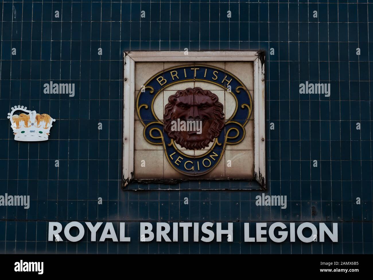 A Royal British Legion sign in Port Talbot, UK. Stock Photo