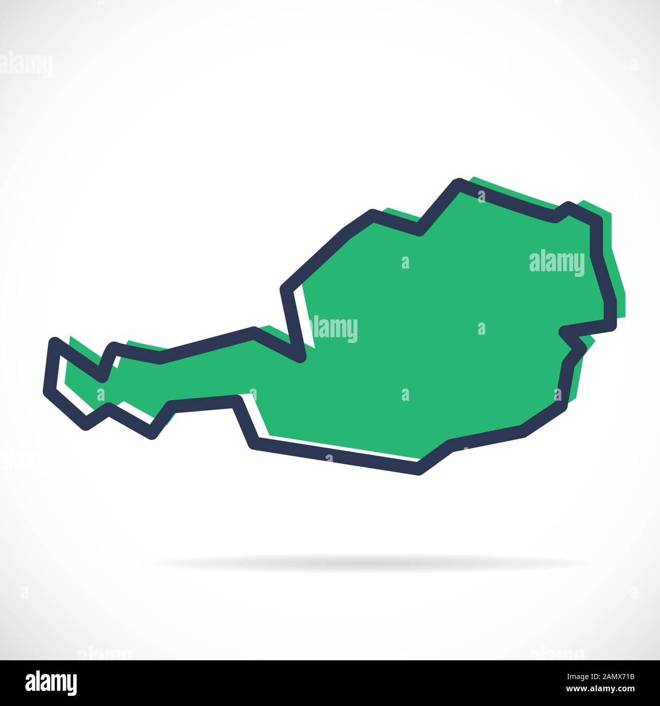 Stylized simple outline map of Austria Stock Vector