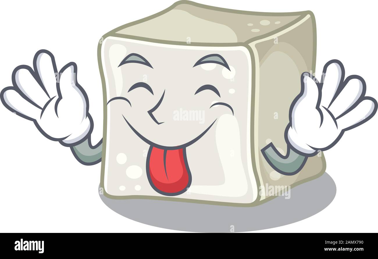 Cute sugar cube cartoon mascot style with Tongue out Stock Vector Image &  Art - Alamy