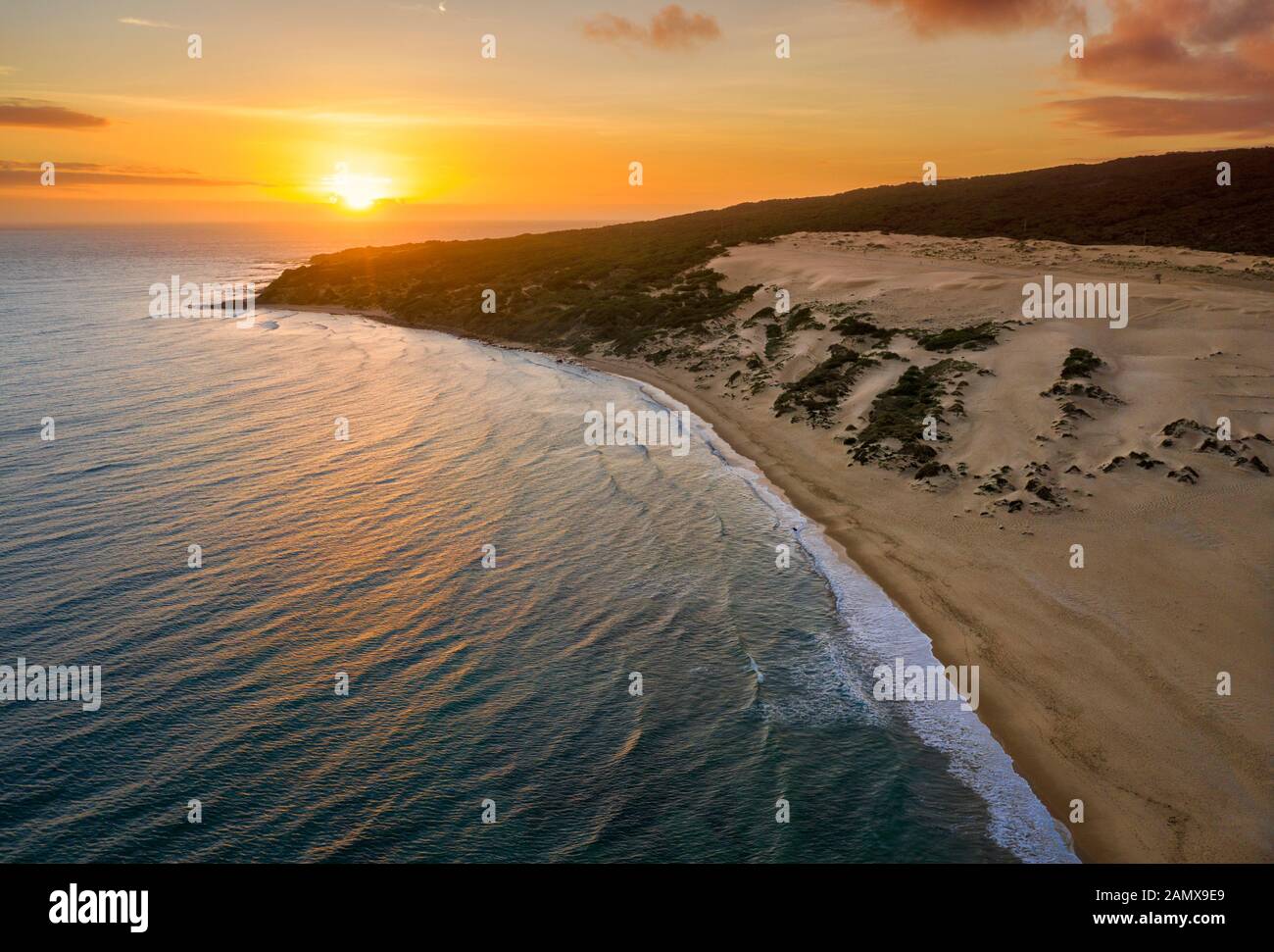 Punta Paloma sand dunes, Tarifa, Cadiz, Costa de la Luz, Andalusia, Spain. Stock Photo