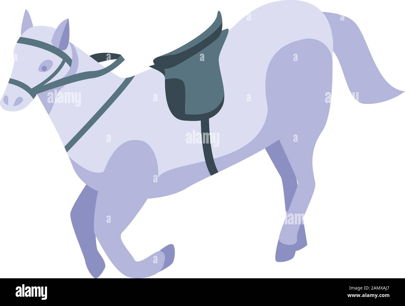 White horse icon, isometric style Stock Vector