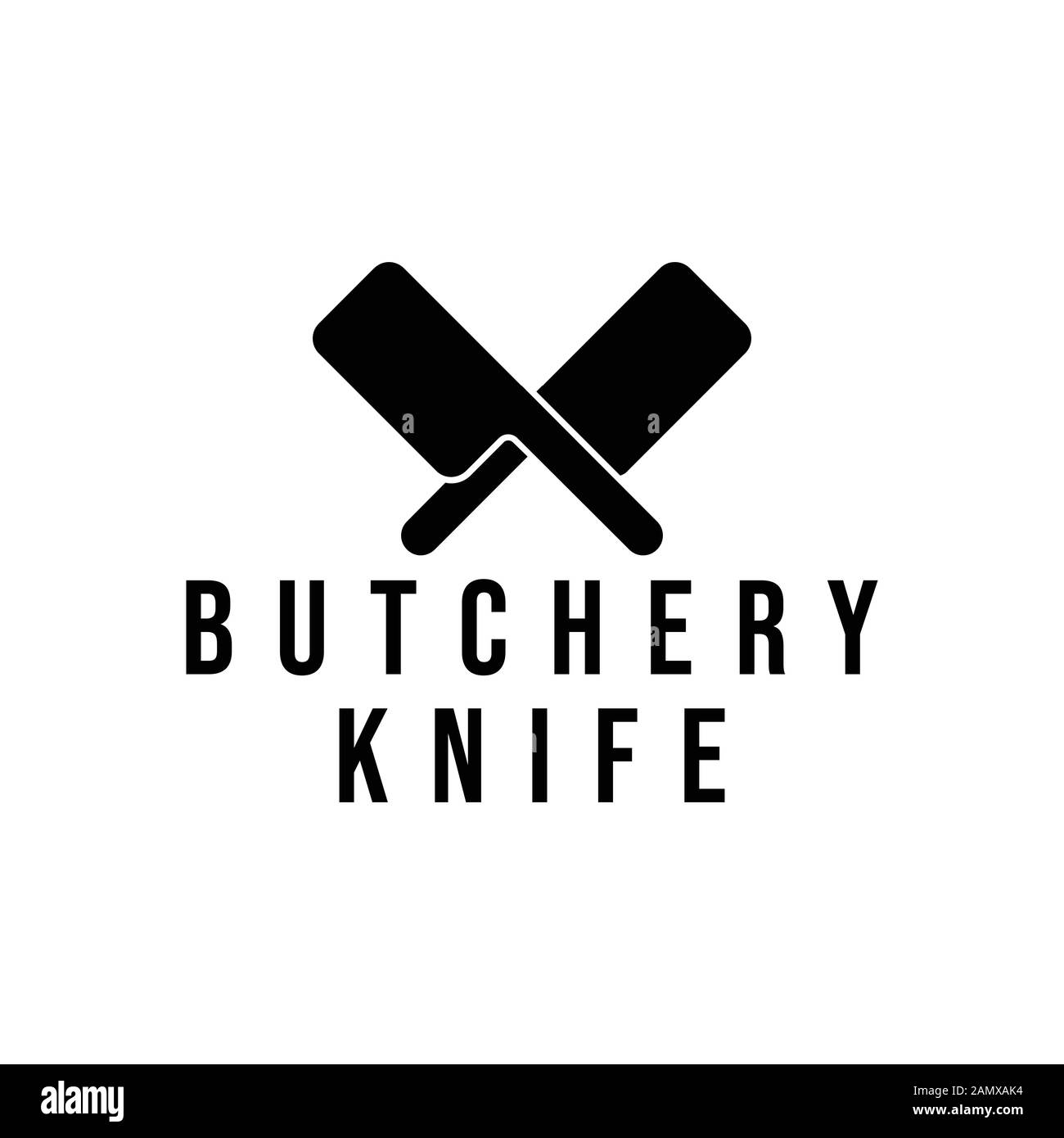 Vintage Retro Butcher shop label logo Ideas. With crossed cleaver