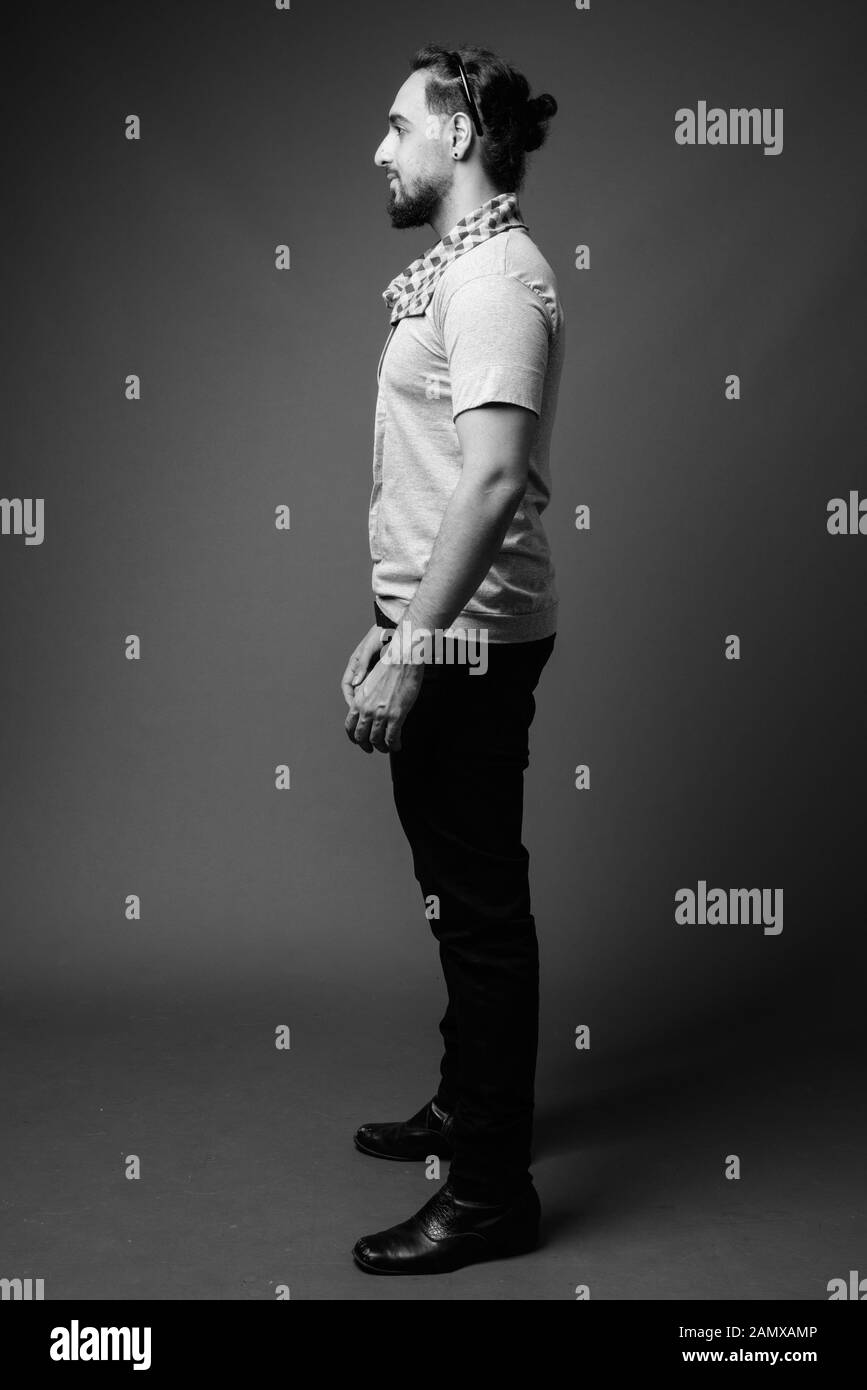 Indian young man full profile Black and White Stock Photos & Images - Alamy