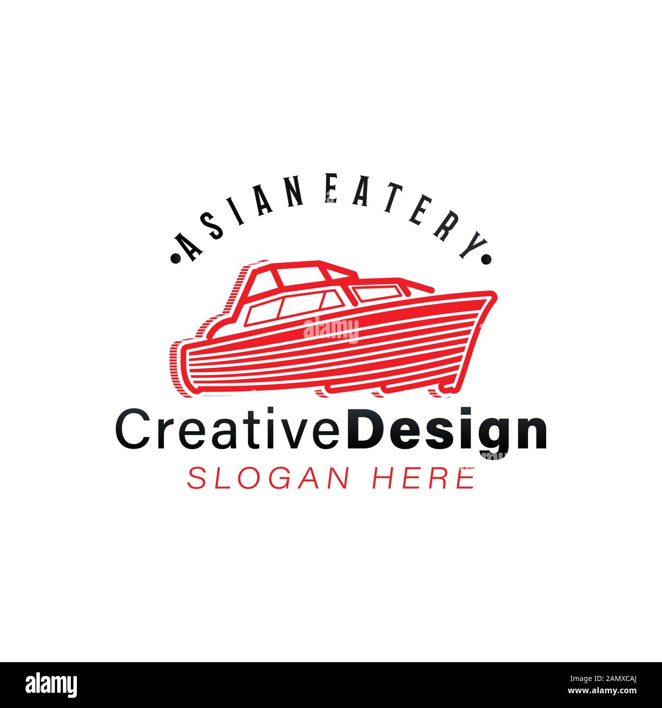 boat logo Ideas. Inspiration logo design. Template Vector Illustration