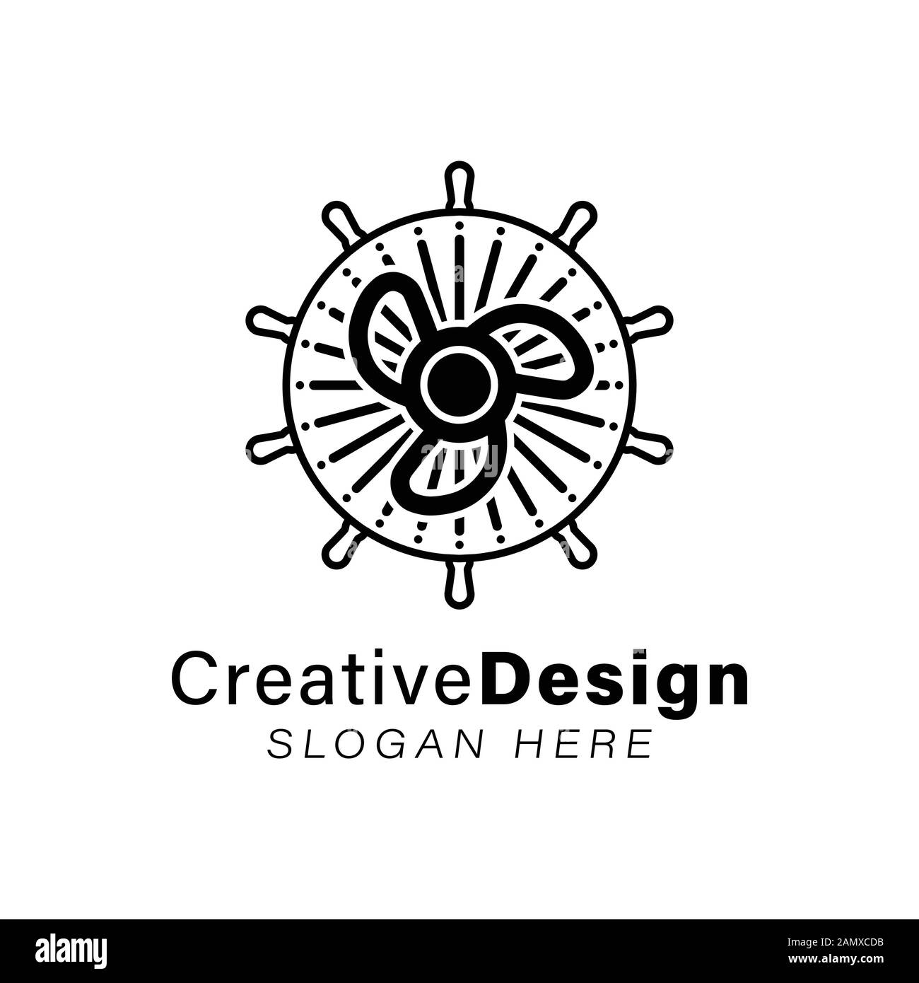 boat steering, nautical, maritime and propeller logo Ideas. Inspiration
