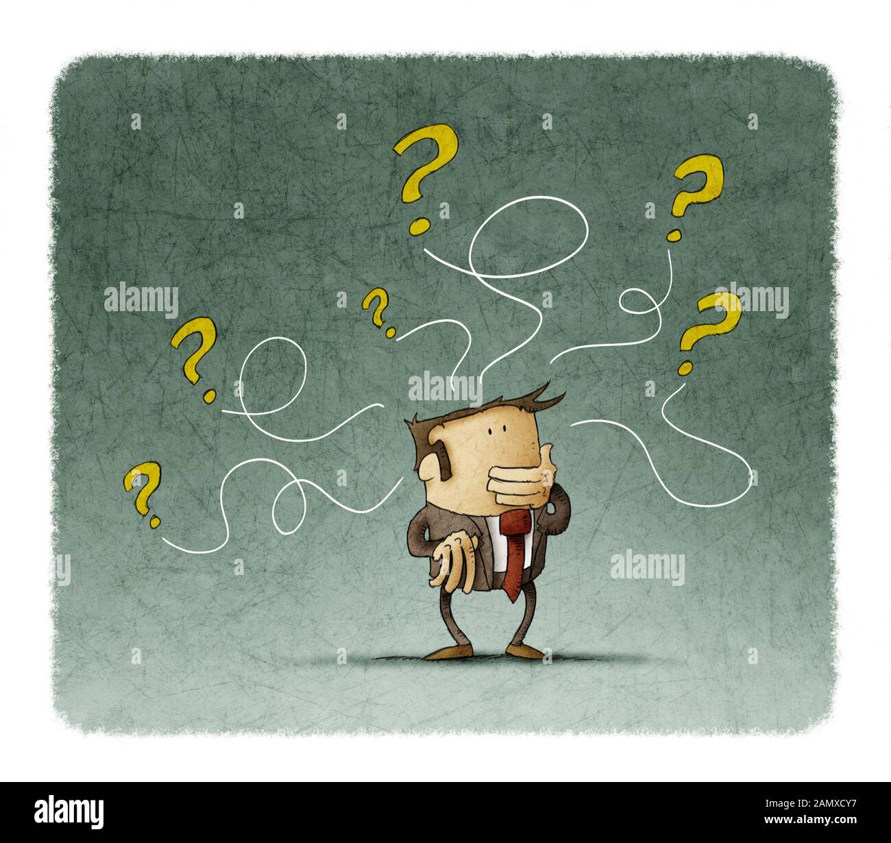 Cartoon man asking question hi-res stock photography and images - Alamy