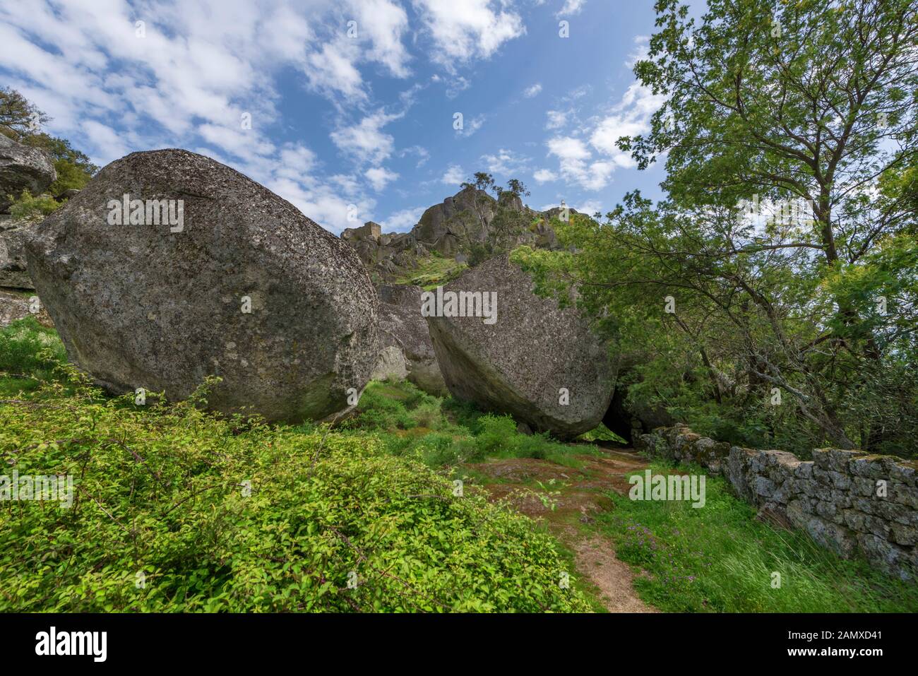 Scenic rocks at the outskirts of Monsanto village, Portugal Stock Photo