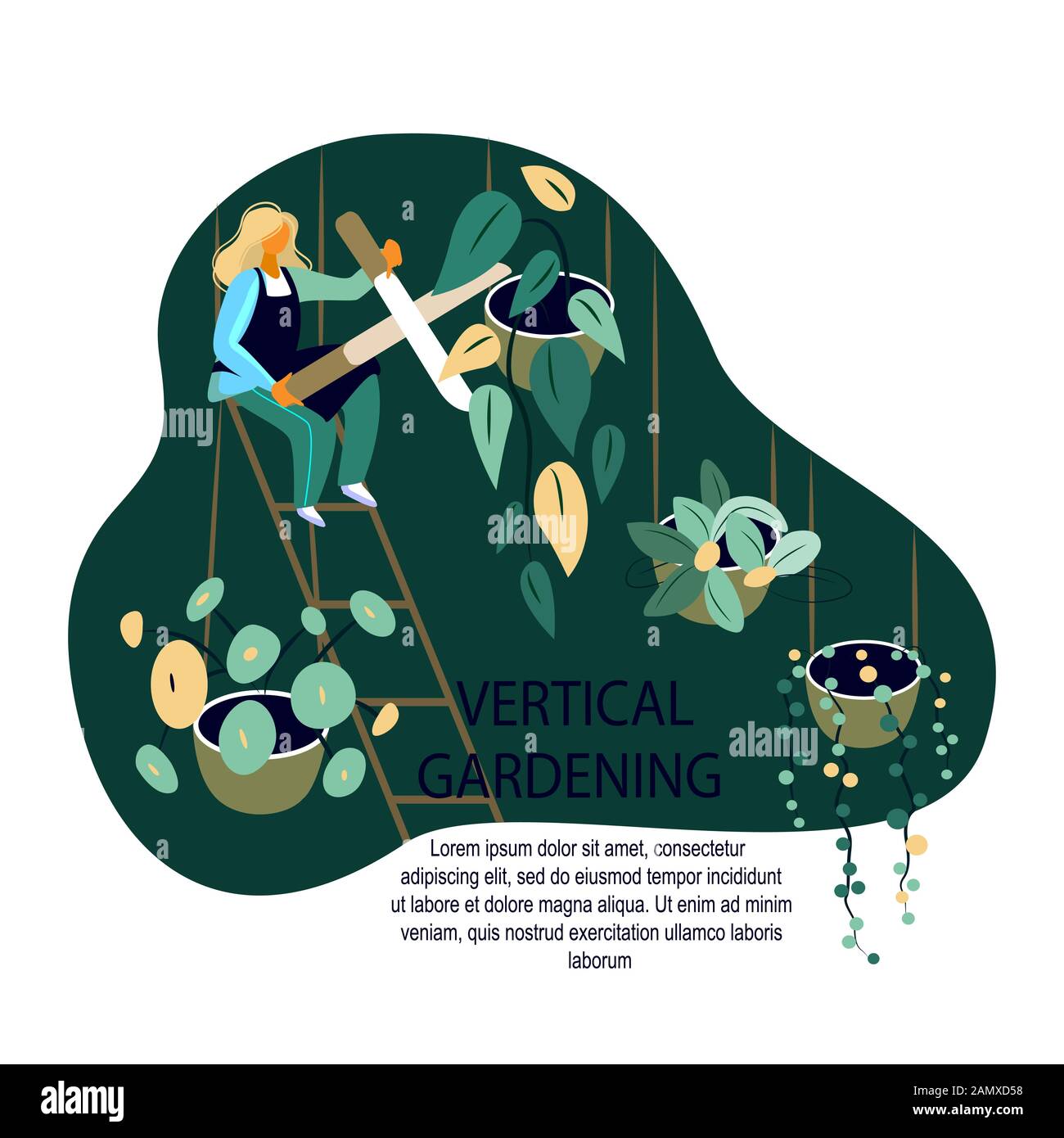 Pruning an evergreen plant Stock Vector Images - Alamy