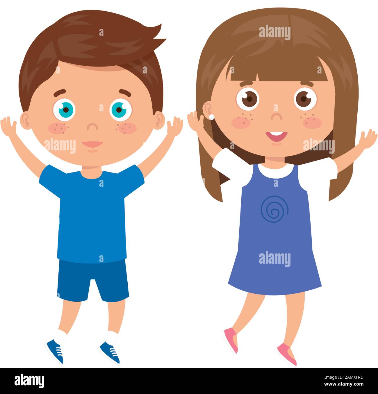 children standing on white background Stock Vector Image & Art - Alamy