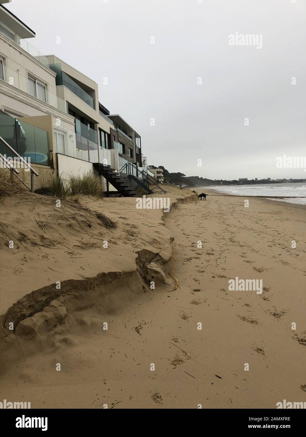 The blue flaged beach of Sandbanks, showing how the sea and rain during