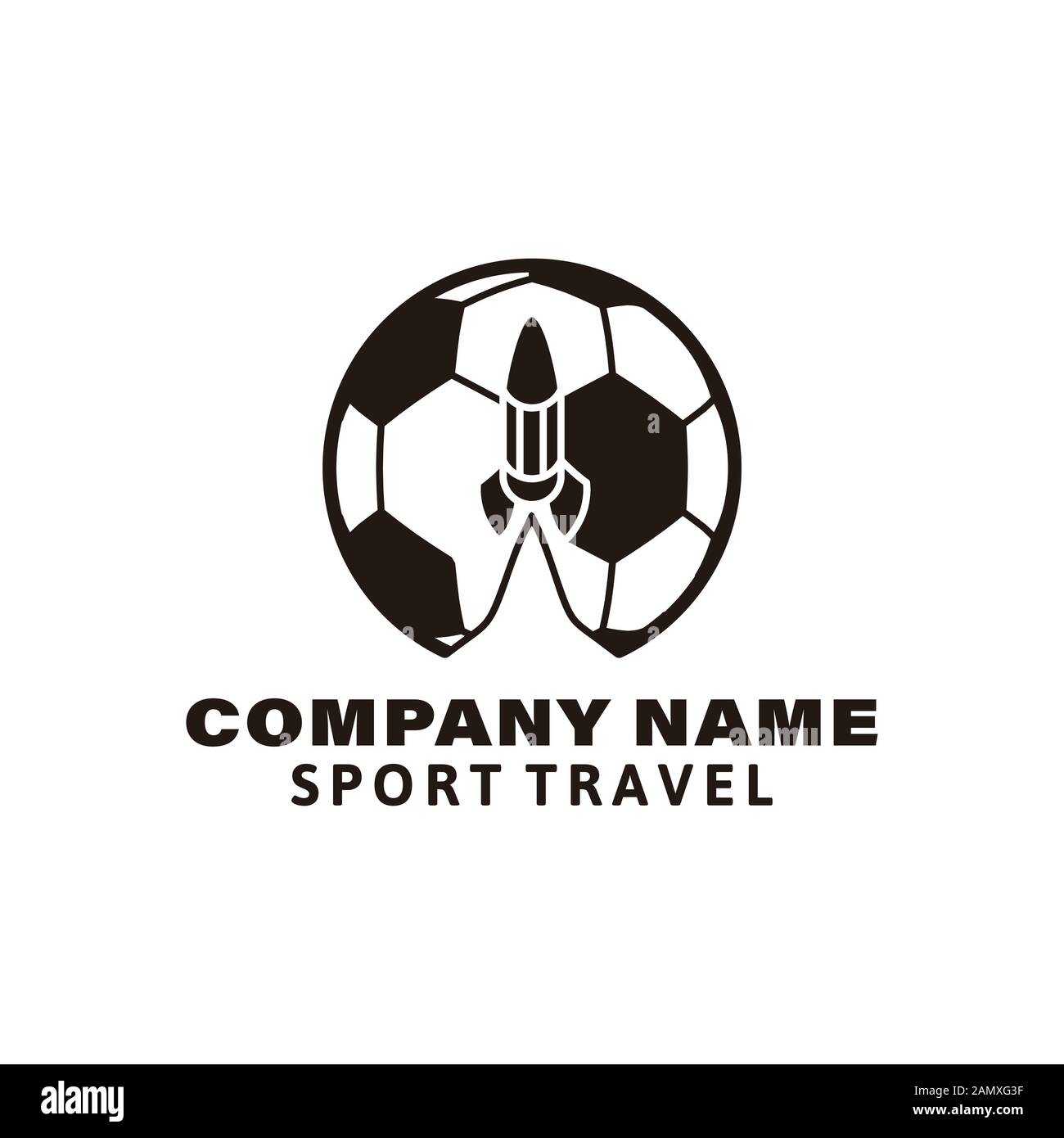 rocket and ball. travel sport agency logo Ideas. Inspiration logo design.  Template Vector Illustration. Isolated On White Background Stock Vector  Image & Art - Alamy